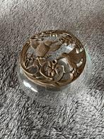 Vintage Rawcliffe Glazen Kom met Tin Deksel- Kolibrie Design, Ophalen of Verzenden