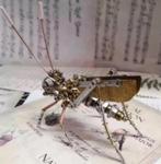 Prachtige Steampunk Sprinkhaan van metaal (11cm), Verzamelen, Ophalen of Verzenden, Nieuw, Dier