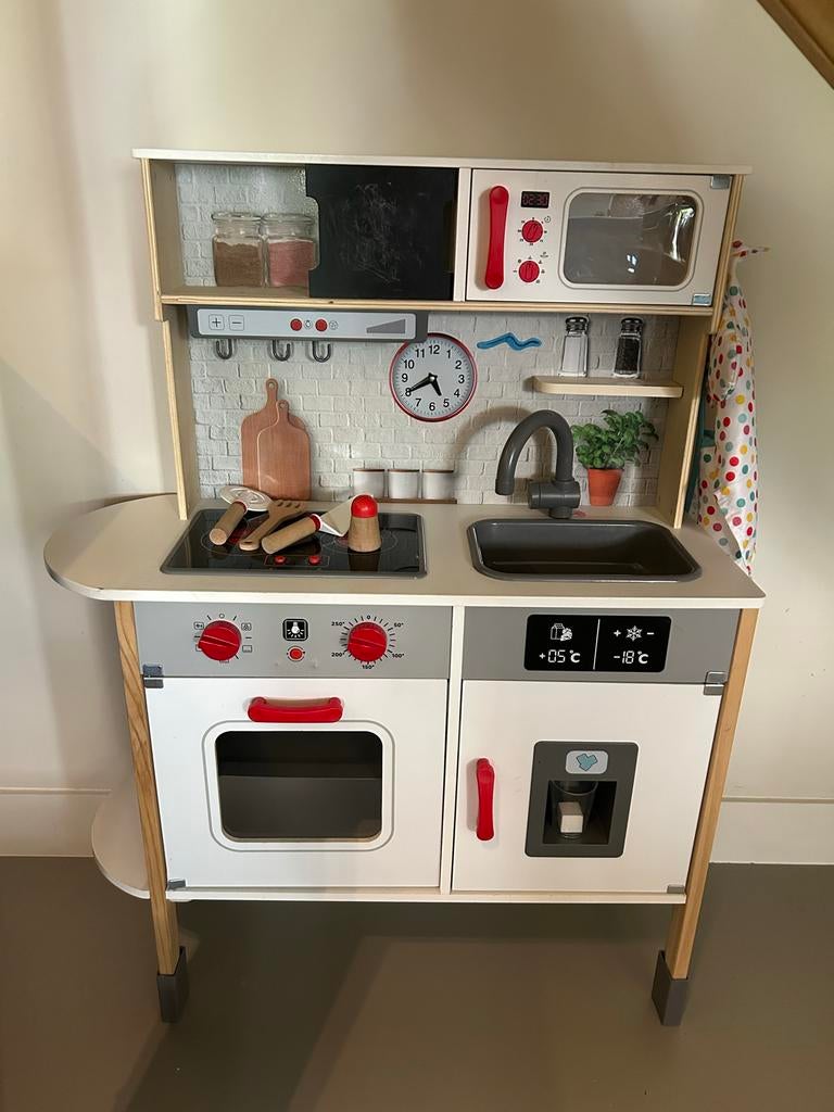 Houten kinderkeuken met accessoires, Ophalen, Zo goed als nieuw, Hout, Speelkeuken