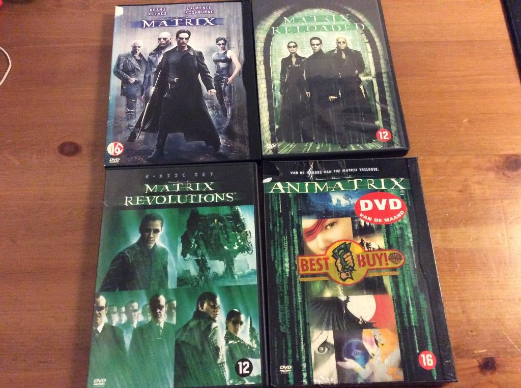 Matrix 4 film set dvd. matrix 1-3 & animatrix, Gebruikt, Vanaf 16 jaar, Boxset, Actie
