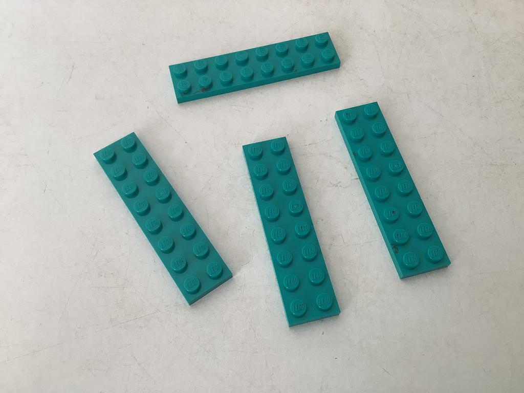 Lego plaat 2x8 turquoise, Ophalen of Verzenden, Gebruikt, Losse stenen, Lego