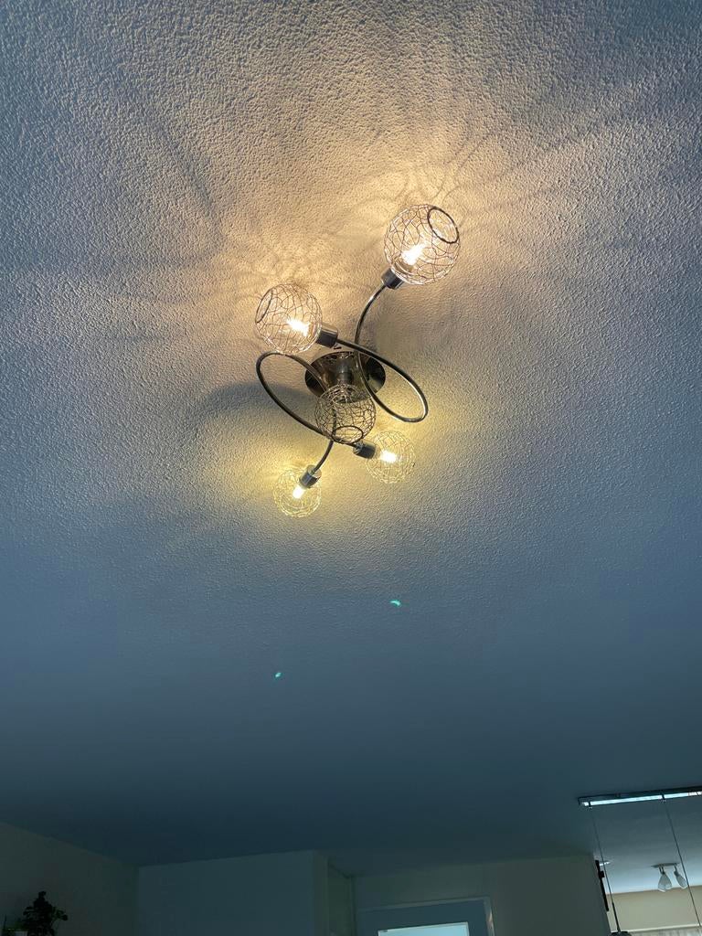 QAZQA Plafondlamp met 5 lampjes - Zo goed als nieuw, Ophalen of Verzenden, Zo goed als nieuw, Metaal
