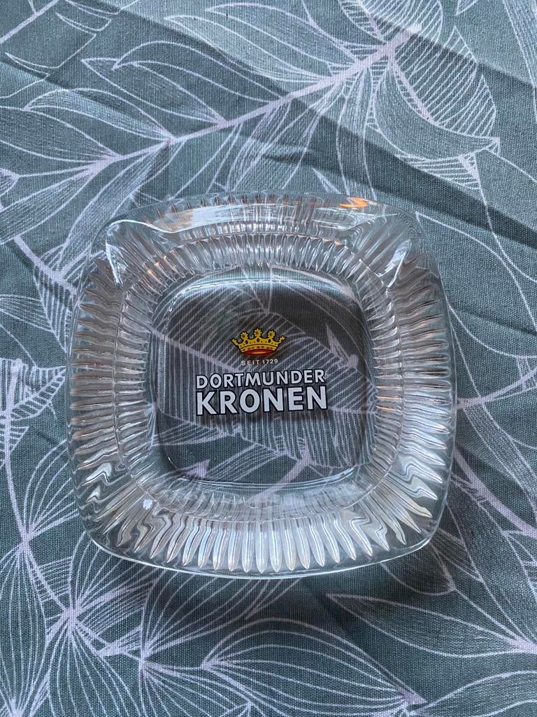 Dortmunder Kronen Bier vintage reclame asbak glas, Verzamelen, Ophalen of Verzenden, Zo goed als nieuw, Asbak