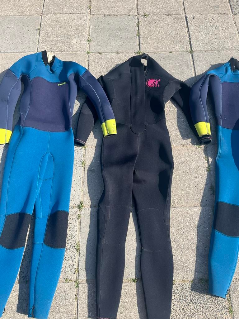 Wetsuit Kinder surfpakken (2x) en dames duikpak, Ophalen, Gedragen, Blauw, Overige typen