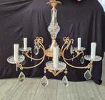 Prachtige oude, zware en grote kroonluchter,  vintage!, Ophalen, Gebruikt, Glas