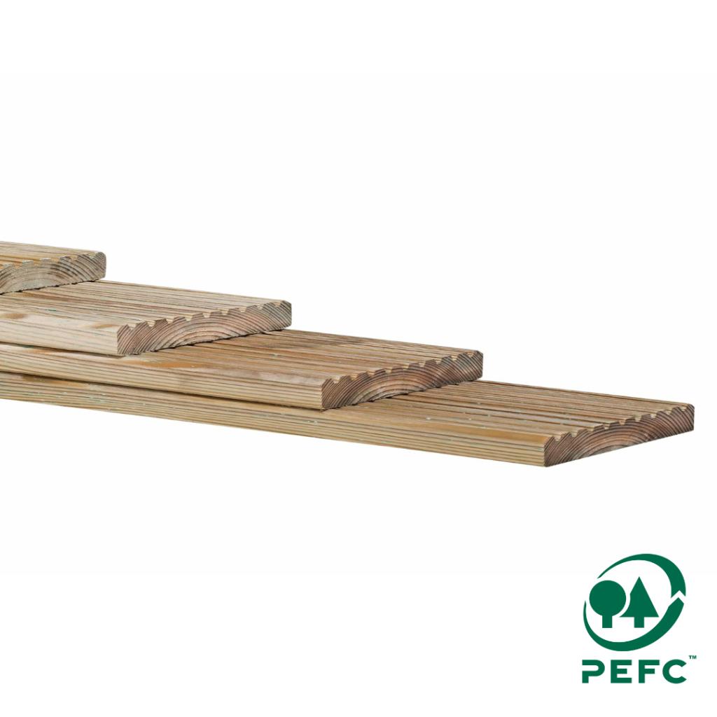 Vlonderplanken Geïmpregneerd 28 x 145 mm - Vanaf €9,00, Ophalen, Planken, Nieuw, Hardhout