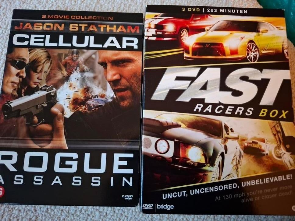 Jason Statham 2 films en fast racers box 5 discs, Vanaf 12 jaar, Ophalen of Verzenden, Zo goed als nieuw