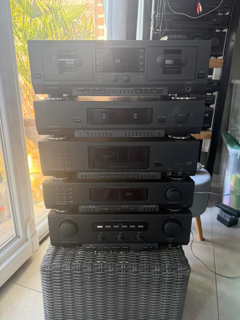 Philips 900 series vintage stereo losse componenten, Audio, Tv en Foto, Ophalen, Philips, Cassettedeck, Losse componenten