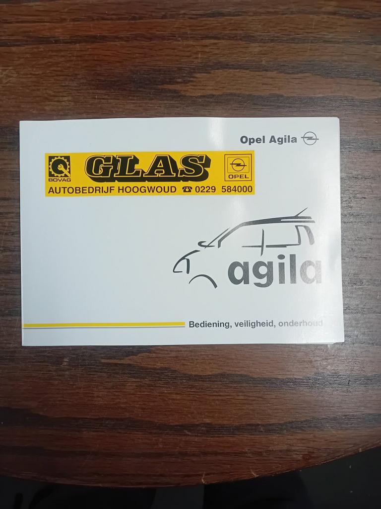 Instructieboekje Opel Agila bj.2002, Auto diversen, Handleidingen en Instructieboekjes, Ophalen of Verzenden