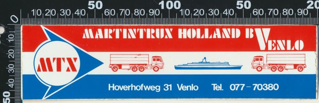 Sticker: Martintrux Holland - Venlo, Ophalen of Verzenden, Zo goed als nieuw, Bedrijf of Vereniging