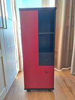 90s vintage Haco hout-geverfd kast (rood/zwart), Ophalen, Gebruikt