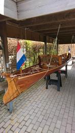 Antieke zeilende Wherry Thames skiff roeiboot Tyche, Ophalen