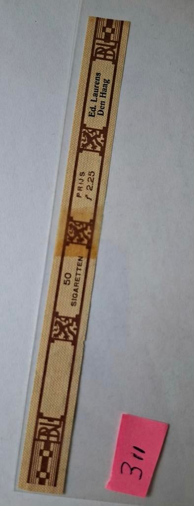 50 sigaretten              BANDEROL  NR 311, Verzamelen, Rookartikelen, Aanstekers en Luciferdoosjes, Ophalen of Verzenden, Gebruikt