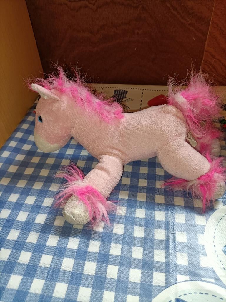 Roze paard knuffel 25 cm groot Family Shop Gouda, Ophalen of Verzenden, Zo goed als nieuw