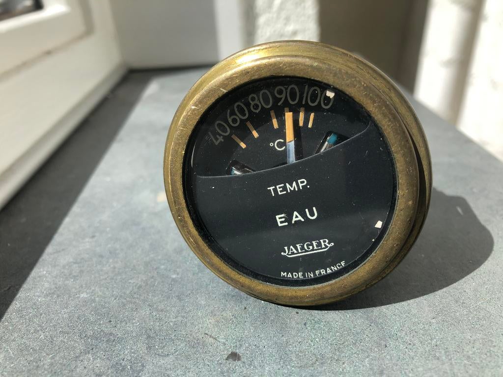 Vintage Jaeger instrument watertemperatuur - koper / messing, Auto-onderdelen, Dashboard en Schakelaars, Gebruikt, Ophalen of Verzenden