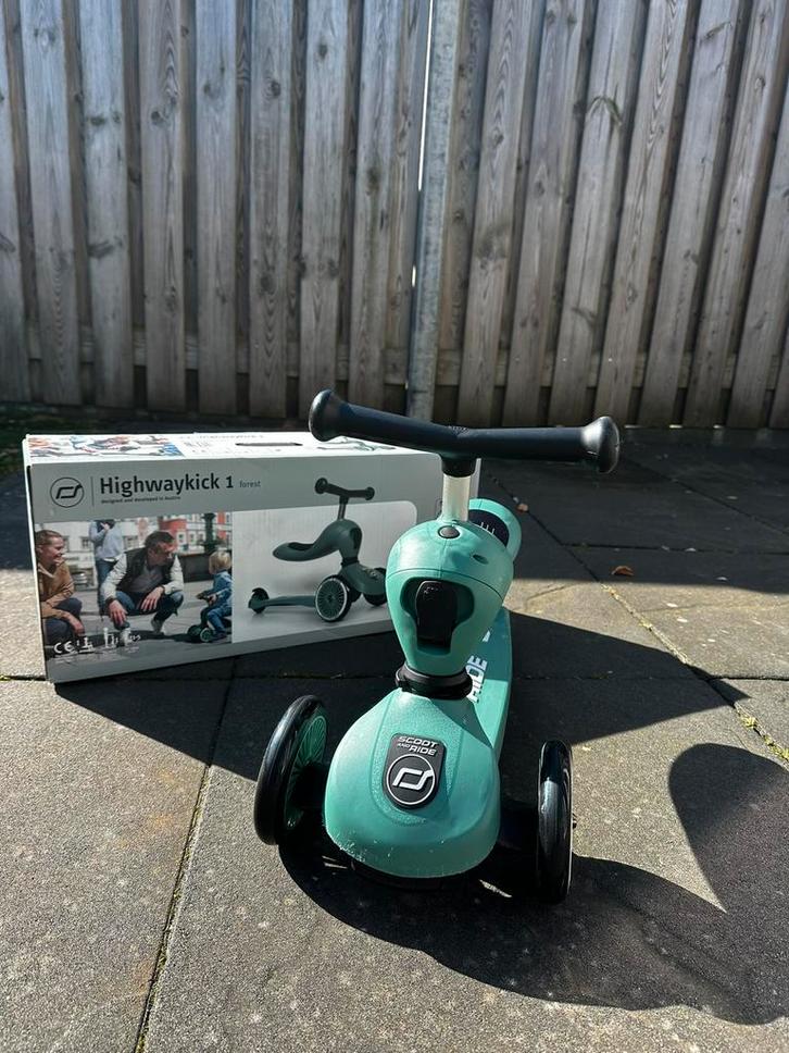 Scoot and Ride Highwaykick 1 loopfiets en step Forestgreen, Kinderen en Baby's, Speelgoed | Buiten | Voertuigen en Loopfietsen