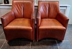 Leolux leren fauteuils – cognac, Gebruikt, Ophalen of Verzenden, Leer, 75 tot 100 cm