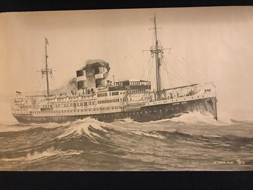Poster /Tekening SS Costa Rica Passagiersschip., Verzamelen, Scheepvaart, Zo goed als nieuw, Kaart, Foto of Prent, Motorboot, Ophalen of Verzenden