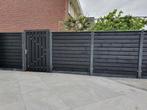 Zwart gespoten schutting €145 per m1 incl. plaatsing, Ophalen of Verzenden, Nieuw, Hout, 1 tot 2 meter