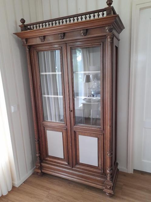 Antieke vitrinekast / kast / buffetkast / wandkast, Huis en Inrichting, Kasten | Vitrinekasten, Gebruikt, 100 tot 150 cm, 25 tot 50 cm