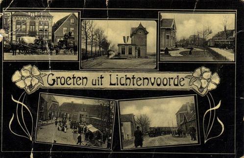 Groeten uit Lichtenvoorde - 5 afb - B-keus - 1910 gelopen, Verzamelen, Ansichtkaarten | Nederland, Gelopen, Voor 1920, Ophalen of Verzenden