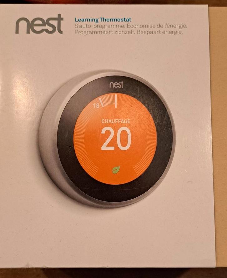 Nest Thermostaat - Slimme Verwarming, Doe-het-zelf en Verbouw, Thermostaten, Zo goed als nieuw, Slimme thermostaat, Ophalen of Verzenden