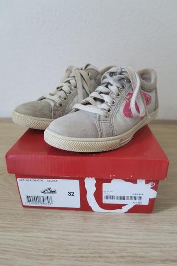 Braqeez zilver leren sneakers maat 32 ZGAN beschikbaar voor biedingen