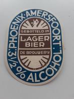 Etiket Phoenix Lager bier geperforeerd., Verzamelen, Ophalen of Verzenden, Zo goed als nieuw