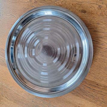 Dienblad rond 42 cm ø en 2,5cm hoog RVS serveerschaal schaal beschikbaar voor biedingen