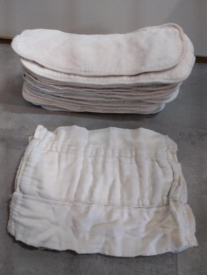 Inleggers wasbare luier - bamboe / katoen, Kinderen en Baby's, Badjes en Verzorging, Gebruikt, Overige typen, Overige merken, Ophalen of Verzenden