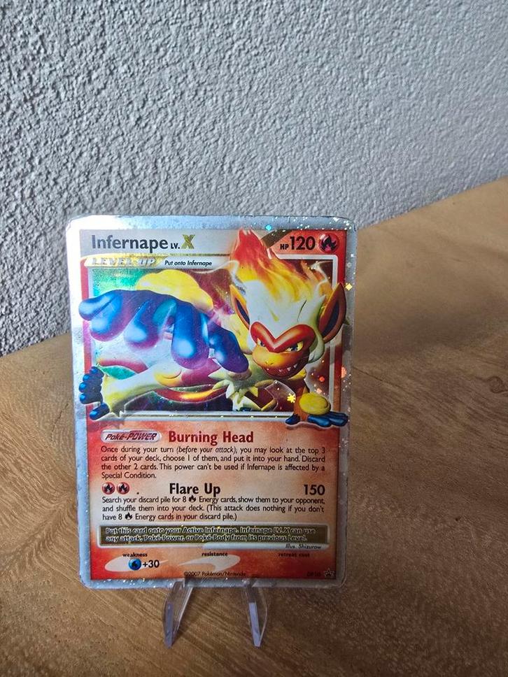 Infernape Lv X DP10, Hobby en Vrije tijd, Verzamelkaartspellen | Pokémon, Zo goed als nieuw, Losse kaart, Foil, Verzenden