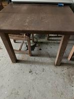 Eethoek eiken tafel with wash met 6 eetkamer stoelen, Ophalen, Gebruikt, Landelijk, 4 tot 6 stoelen