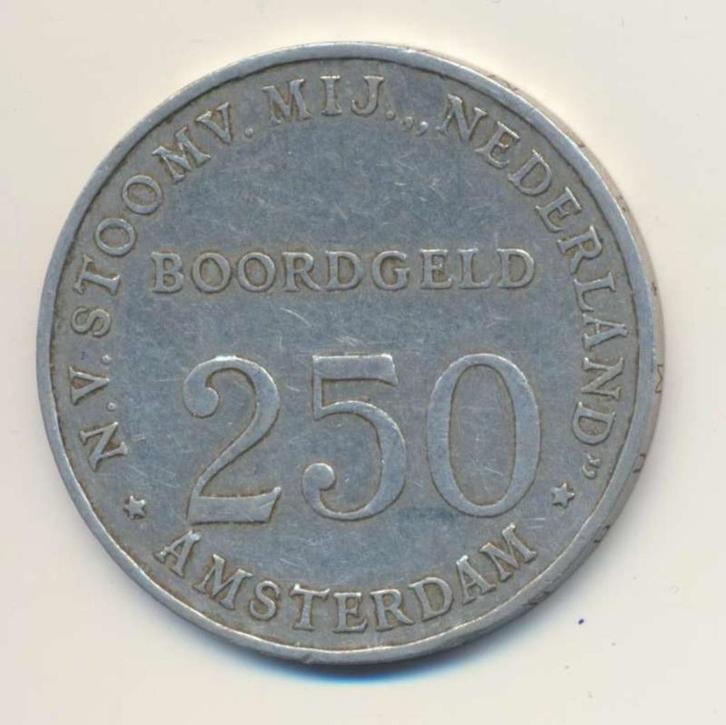 Amsterdam 250 Boordgeld 1947, Postzegels en Munten, Penningen en Medailles, Overige materialen, Nederland, Ophalen of Verzenden