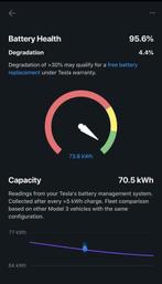 Tesla Model 3 96% SOH Long Range AWD 75 kWh NAP NW APK FSD f, Automaat, 27 €/maand, Zwart, Blauw
