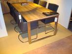 Te koop eiken eetkamertafel 200x100cm met RVS frame, Huis en Inrichting, Ophalen, Eikenhout, 200 cm of meer, 50 tot 100 cm