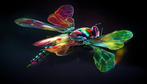 Grote Libelle, artprint op canvas 50x35x2 cm., Verzenden