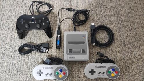 Snes Mini Classis Super Nintendo, Spelcomputers en Games, Spelcomputers | Nintendo Super NES, Zo goed als nieuw, Met 2 controllers