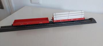 2x Märklin 4 assige lange lageboord wagons  beschikbaar voor biedingen