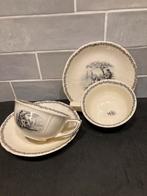 Vintage kop en schotel Mosa Plateel (240225), Gebruikt, Ophalen of Verzenden, Overige stijlen, Kop(pen) en/of Schotel(s)