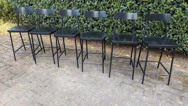 Stevige barkrukken - set van 6, Huis en Inrichting, Barkrukken, 60 tot 90 cm, 2 krukken, Ophalen