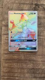 Mewtwo GX Pokémon Kaart - Rainbow Rare!, Ophalen, Zo goed als nieuw, Losse kaart, Foil