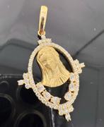 Prachtige 14k gouden unieke maria hanger, Nieuw, Ophalen of Verzenden, Kruis of Symbool, Goud