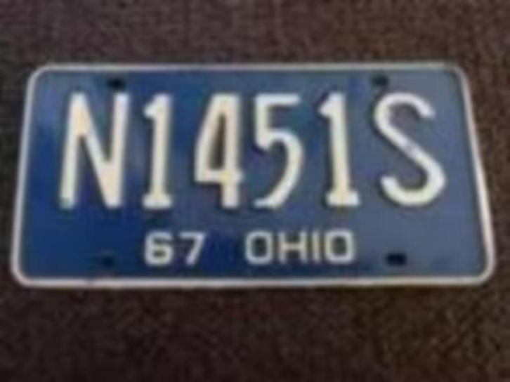 Kentekenplaat licenseplate Ohio 1967 USA, Verzamelen, Automerken, Motoren en Formule 1, Gebruikt, Auto's, Verzenden