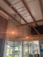 Twee grote hanglampen gemaakt van visnetten uit India, Ophalen of Verzenden, Gebruikt, Overige materialen, Minder dan 50 cm