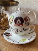 Tea for one met hondenprint, Huis en Inrichting, Keuken | Servies, Ophalen of Verzenden, Zo goed als nieuw, Overige stijlen, Kop(pen) en/of Schotel(s)