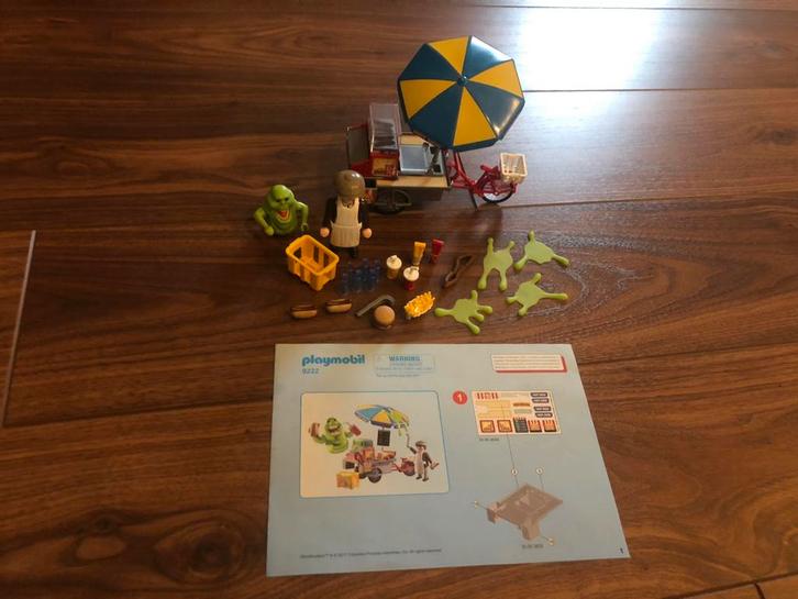 Playmobil Ghostbusters Slimer Hotdogkraam 9222, Kinderen en Baby's, Speelgoed | Playmobil, Gebruikt, Complete set, Ophalen of Verzenden