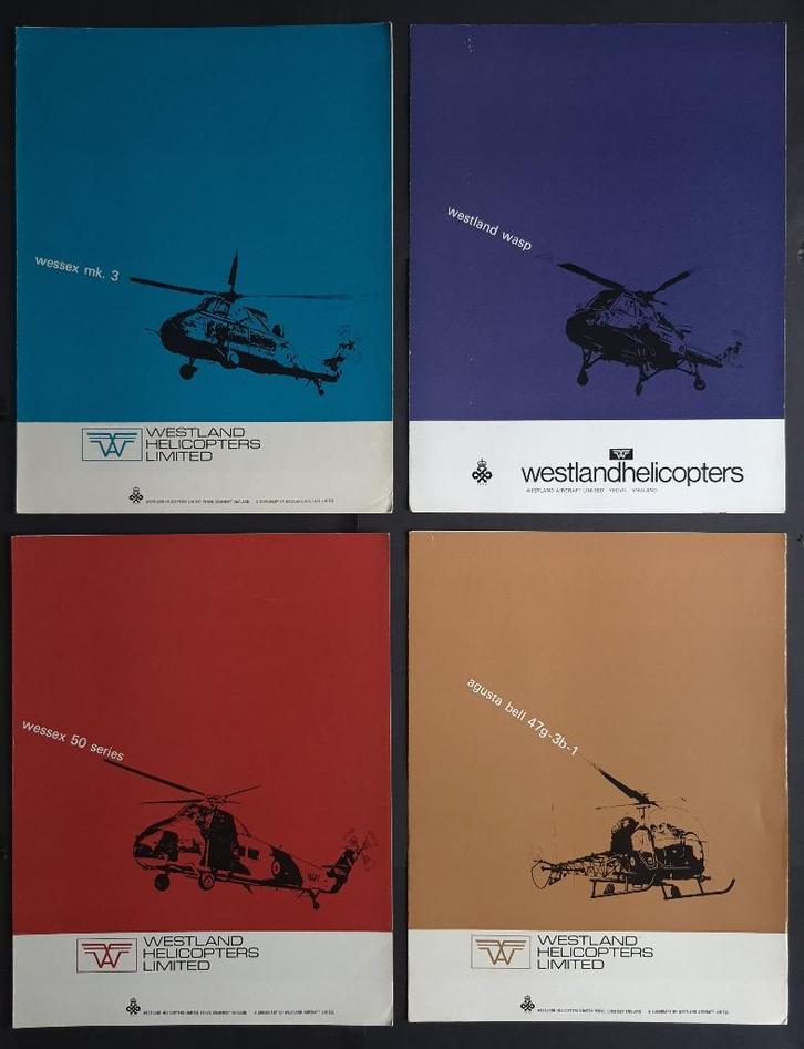 4 folders van de Westland Helicopters Limited (N160), Verzamelen, Luchtvaart en Vliegtuigspotten, Gebruikt, Boek of Tijdschrift