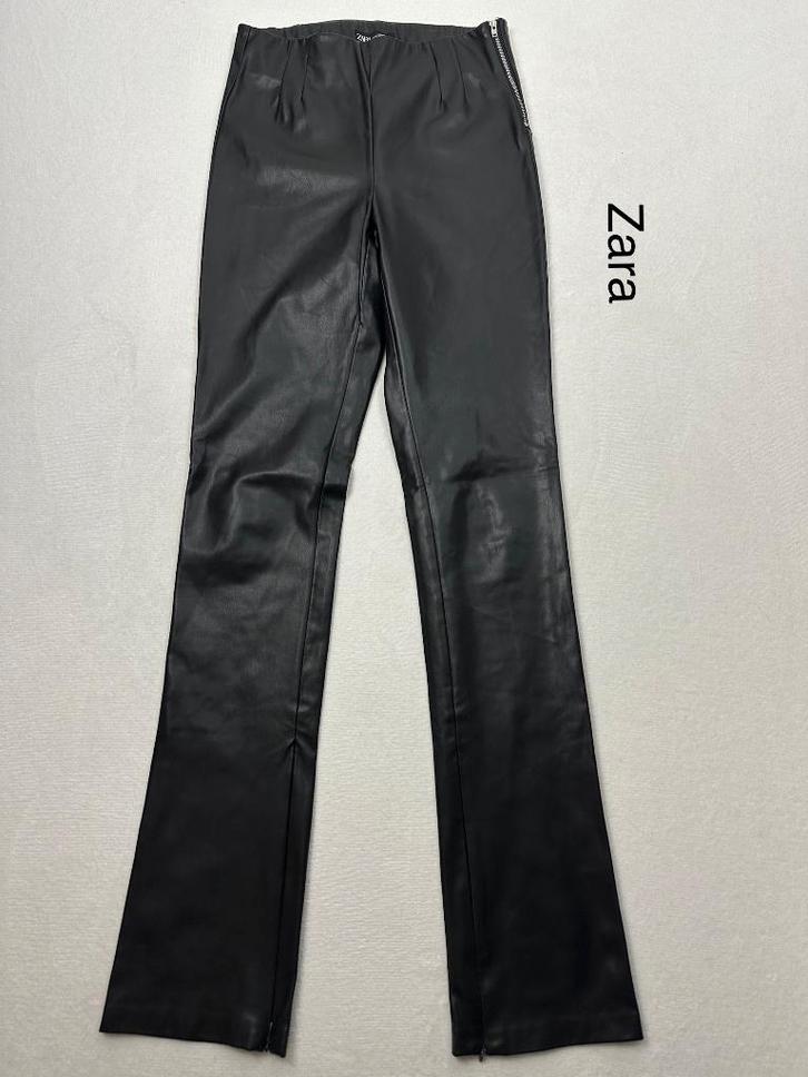 Zara Leren Broek  (mt: 38) 20,1/9392, Kleding | Dames, Broeken en Pantalons, Zo goed als nieuw, Maat 38/40 (M), Zwart, Lang, Ophalen of Verzenden