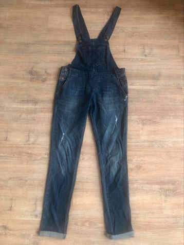 Tuinbroek denim katoen, slimfit, 38, M, donkerblauw beschikbaar voor biedingen