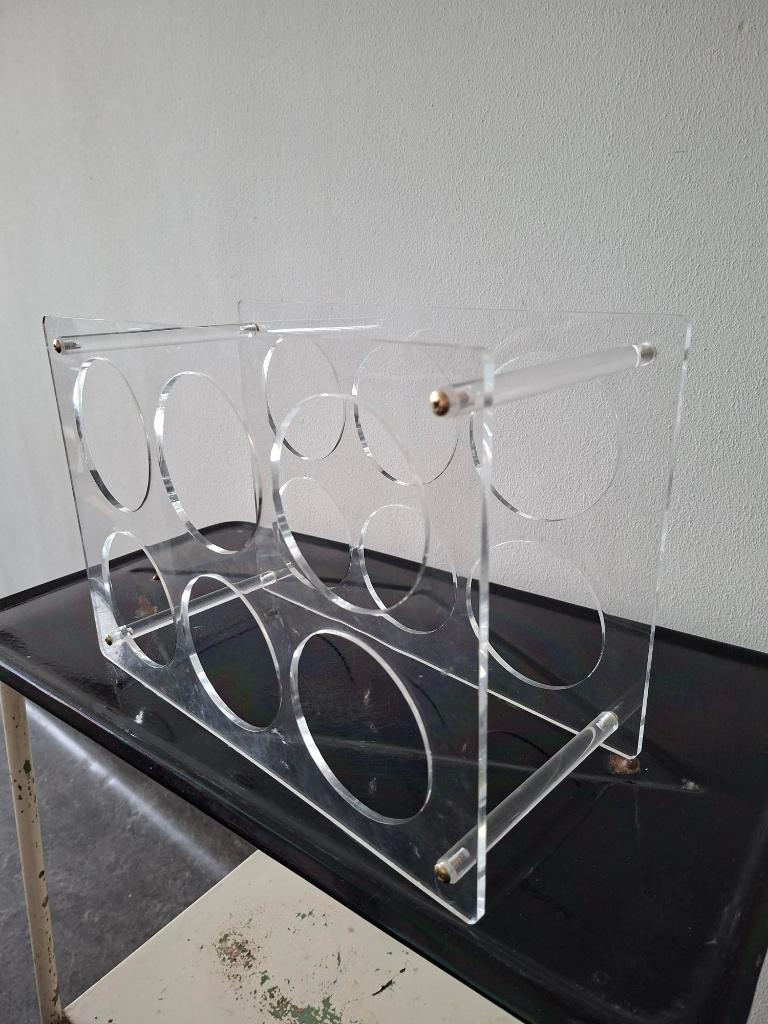 plexiglas wijnrek space age retro jaren 70,80 design, Huis en Inrichting, Woonaccessoires | Wijnrekken, Kunststof, Gebruikt, 5 tot 15 flessen